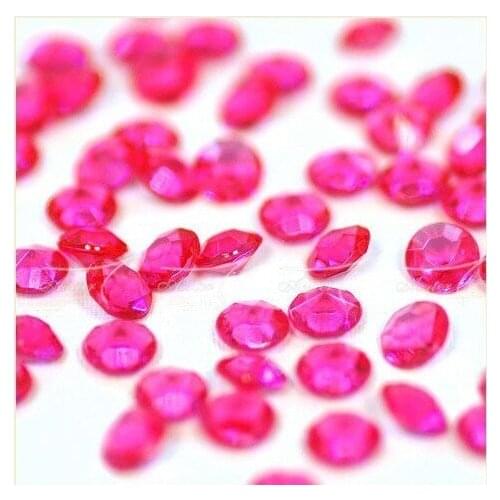 1500Pcs/Lot 4.2mm(1/3CT) Acrylic Crystals Table Diamond Confetti Scatters Wedding Party Home Decoration Hot Pink