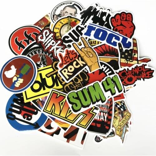 2021 NEW waterproof 52Pcs/Lot World band funny Stickers For Luggage Laptop Bike Motorcycle Phone Car Case Decal Sticker