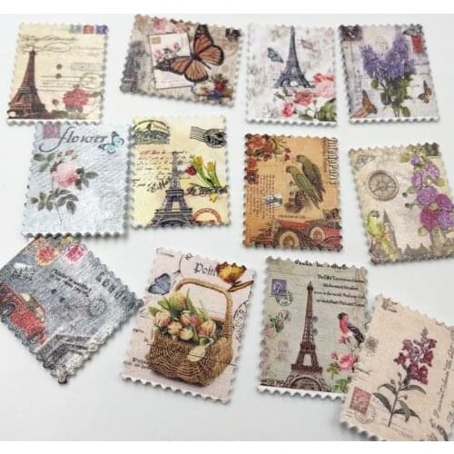 30pcs Tower Rectangle Wood Scrapbooking Sewing Button 38*30mm WB557