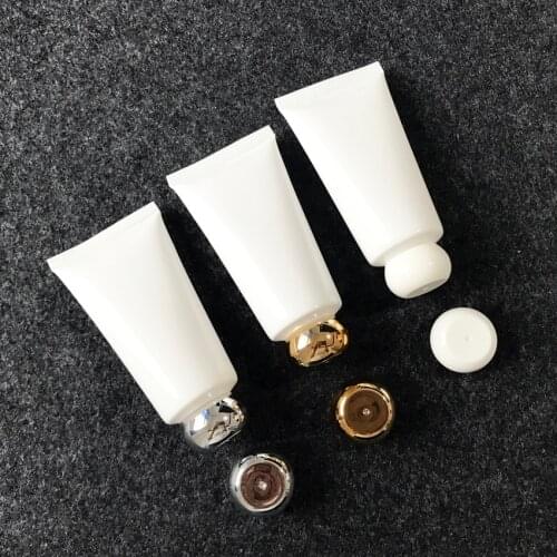 300pcs/lot 50g empty white plastic soft tube for cosmetics packaging,50ml sample container bottles ,cream cosmetic container