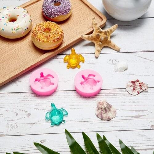 4Pcs Candy Clay Molds Tortoise Shape Cake Mold Chocolate Decorating Tools DIY Baking Cupcake Topper Fondant Moulds