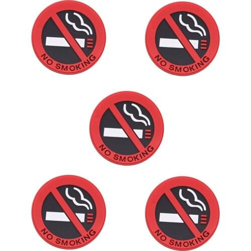 5PCS/Pack No Smoking Warning Sign Sticker Home Car Office Outdoor Sticker NO SMOKING Logo Decal