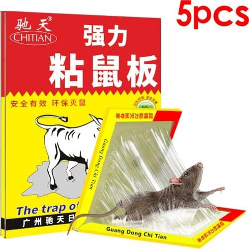 5 PCS Mouse Board Sticky Mice Glue Trap High Effective Rodent Rat Snake Bugs Killing Bait Strong Sticky Catcher Traps Insect