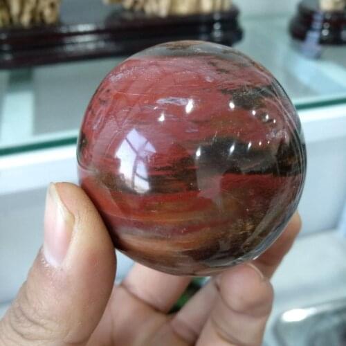 60mm Red Rose Petrified Wood Sphere Fossil Agate Quartz Crystal ball Madagascar