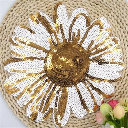 1Pcs Embroidered Iron On Patches For Clothes Sequins Deal With It Clothing DIY Heronsbill Motif Applique