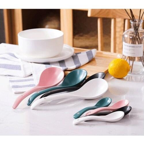 Large and Small Sizes Creative Ceramic Tableware Household Multi-use Spoon Japanese Hotel Restaurant Household Kitchen Supplies