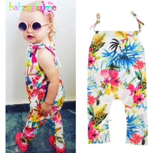 Summer Newborn Girls Romper Baby Clothes Brands Flower Design Toddler Girls Jumpsuits Cute Cool Kids Clothing overalls New A190