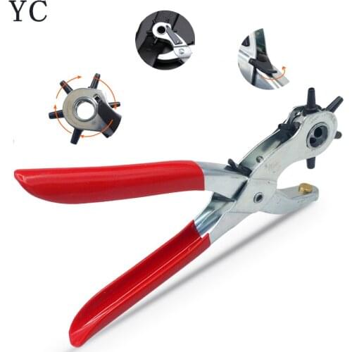 Leather Belt Eyelet Puncher Hole Punch Plier Revolve Sewing Machine Bag Setter Tool Watchband Strap Household leathercraft