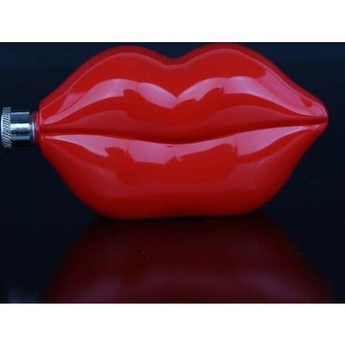 5oz (150ml) Red Lip Hip Flask with Funnel Stainless Steel Wine Bottle Funny Women Birthday Gift Drinking Bottle