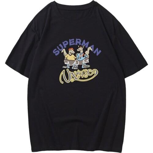 Unisex Vintage Cartoon Pattern Print T Shirts Japanese Comfortable Oversized Summer Clothes Harajuku Novelty Pullover Streetwear