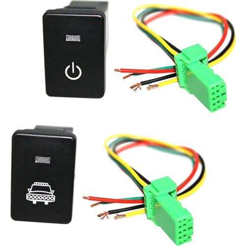 Push Button Switch White LED Power Switch & Headlight with Harnesses For Toyota 4Runner 2010-On
