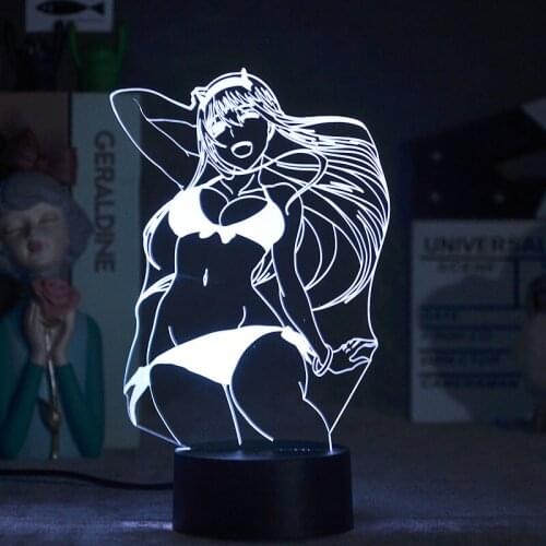 Room 3D Night Light LED Nightlight Anime Desk Lamp Smart Phone Control DARLING in the FRANXX Party Decor Kids Holiday Gift