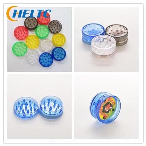 Random 1pcs Round Shape Hard Plastic Herbal Herb Cigar Tobacco Grinder 3 Layer Smoke Spice Crusher Hand Muller 2.5*1.5cm
