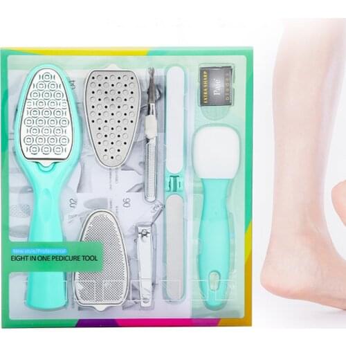 8Pcs/Set Manicure Foot Care File Set Dead Hard Skin Callus Remover Scraper Pedicure Rasp Tools Feet Care Tool Kit Foot Care Tool