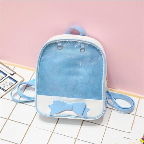 2020 New Clear Transparent Backpack Women Harajuku Cute Bow-knot Ita Bags Mini Pink School Bag For Teenager Girl Fashion Bookbag