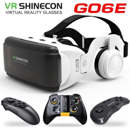 VR Shinecon Game lovers G06E 3D Glasses Video Movie for 4.7-6.53inches Helmet Cardboard Virtual Reality Smartphone 3D VR Glasses