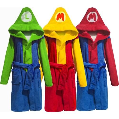 Super Mario clothes adult and child home clothes nightgown cosplay costume set child gifts Halloween party Mario Luigi costume
