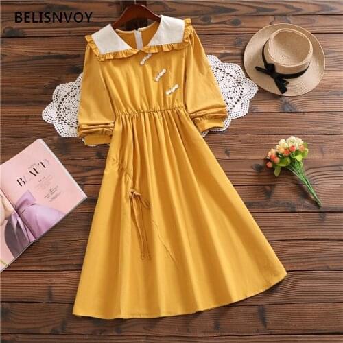 Long Sleeve Dress Patchwork Square Collar Leisure A-line Loose Sweet Students Korean Style Fashion Streetwear New Ulzzang
