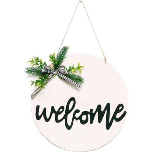 Pendant Welcome Sign Wooden Door Hanger Plaque Plant 11.8inch Country Style Hanging Farmhouse Crafts Decoration Display Board