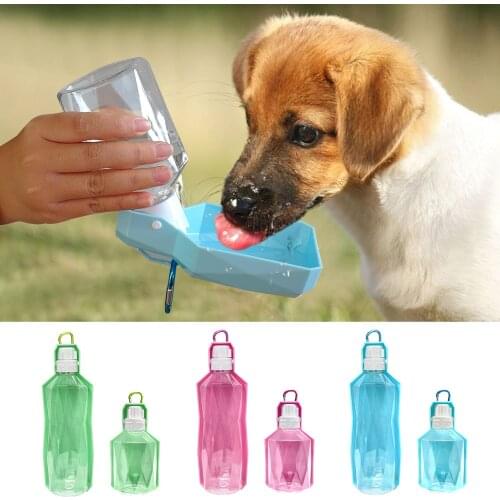 Portable Dog Water Bottle Cat Puppy Drinking Bottle Pet Dogs Water Dispenser For Outdoor Walking Travel 250ml 500ml Pink Blue