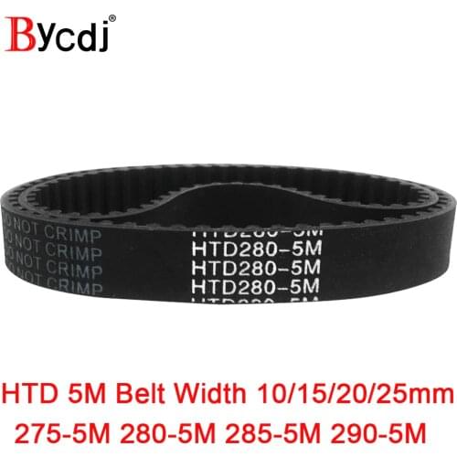 Arc HTD 5M Timing belt C=275/280/285/290 width10/15/20/25mm Teeth 55 56 57 58 HTD5M synchronous Belt 275-5M 280-5M 285-5M 290-5