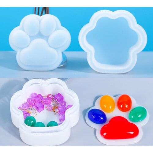 Cat Claw Storage Box Silicone Mold for DIY Epoxy Resin Storage Box Resin Mold Handmade Crystal Home Decoration Molds