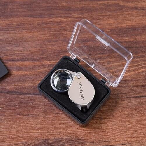 Folding Jewelry Loupe Pocket Size Glass Lens Magnifying for Diamond Portable Magnifying 18Mm Glass Magnifier Magnification