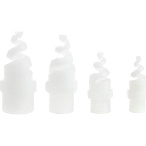 5Pcs Plastic PP Spiral Cone Nozzle Spray Sprinkler Head 1/4" 3/8" 1/2" 3/4" bspt