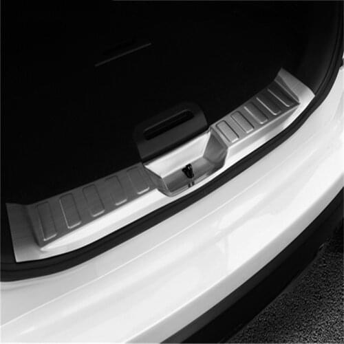 Car styling Rear Bumper Protector Sill Trunk Rear guard Tread Plate Trim FOR Nissan X-Trail 2017 2018 2019 2020 2021