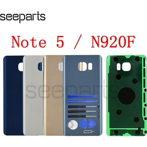 For SAMSUNG Galaxy Note 5 Back Battery Glass Cover Door N920 SM-N920F Rear Housing Case For 5.7" SAMSUNG Note 5 Battery Cover