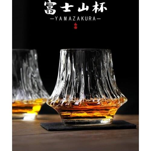 Liu Siyu Design Works Limited Art Handmade Flame Mount Fuji glass Edo glass Japanese style Wine Glass Whisky Scotch