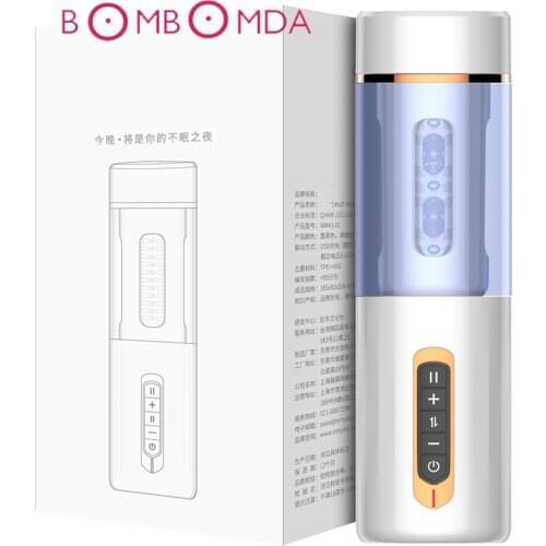 Telescopic Rotation Electric Male Masturbator Hands Free Automatic Bluetooth Sex Machine Vibrator Vagina Cup Sex Toys for Man