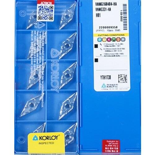 VNMG160402-AK VNMG160404-AK VNMG160408-AK H01 10pcs KORLOY Aluminum use insert Processing: copper and aluminum Free shipping