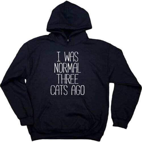 ZBBRDD I Was Normal Three Cats Ago Fashion Mom Women Sweatshirt Hoodies Mama Pullover Cotton Full Long Sleeve Shirt Dropshipping