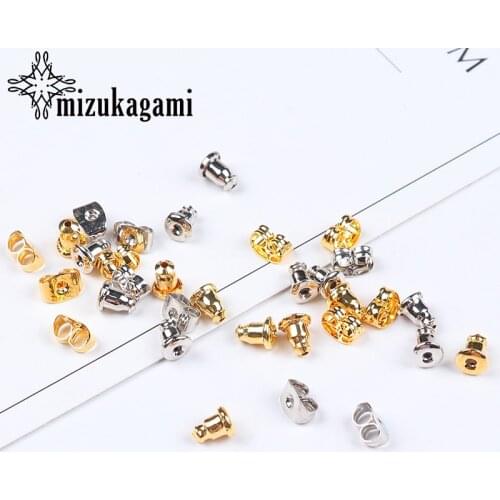 100pcs Silver Gold Plated Bullet Butterfly Shape Earring Back Stopper Ear Post Plug Stud Findings DIY Jewelry Parts Accessories