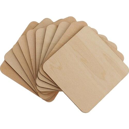 3 Sizes Square MDF Unfinished Wood Pieces Blank Plaque for DIY Craft Pyrography Projects Games Scrapbooking Building Model