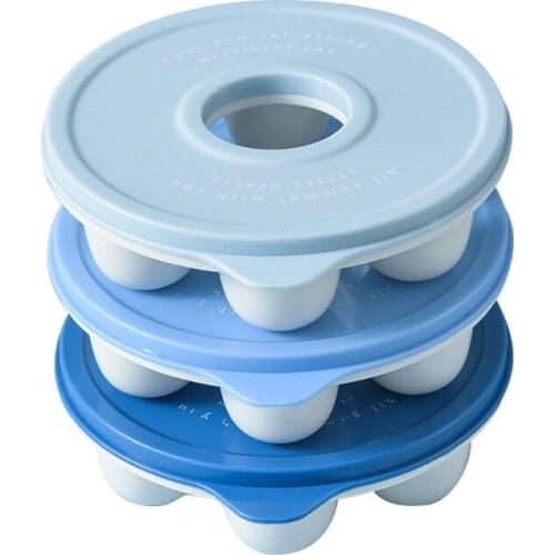 3 Pcs/Set 6 Grids Round Ice Cube Tray,Silicone Ice Cube Molds for Freezer with Lid,Ice Ball Shapes Ice Maker for Whiskey,Reusabl