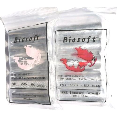 5PCS Dental Lab Flexible Partial Bio Invisible Denture Material Invisible Pink Acrylic WITH And WITHOUT Streak