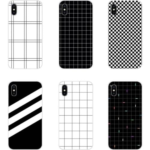 Accessories Phone Cases Covers Striped Black White Grid For Samsung Galaxy A5 A6S A7 A8 A9S Star J4 J6 J7 J8 Prime Plus 2018