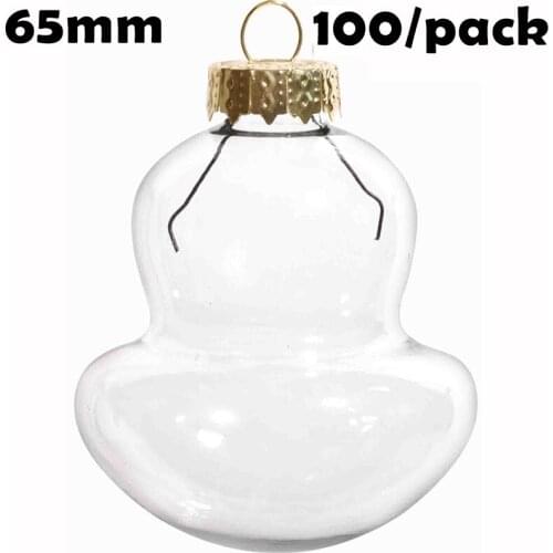 Free Shipping DIY Paintable Christmas Decoration Ornament/Ball 65mm Glass Mushroom, 100/Pack
