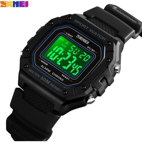 SKMEI 5Bar Waterproof Watch Digital Mens Watches Stopwatch Sport Clock Military Male electronic Wrist watch relojes para hombre