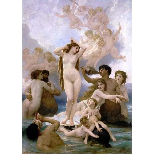 Wholesale art 48 inch huge # William-Bouguereau The Birth of Goddess Venus Aphrodite print canvas painting good quality