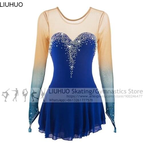 Ice Skating Dress Girls' Competition Ice Skating Performance Wear Teens Training Dancewear Salsa Skating Dress Figure Girls