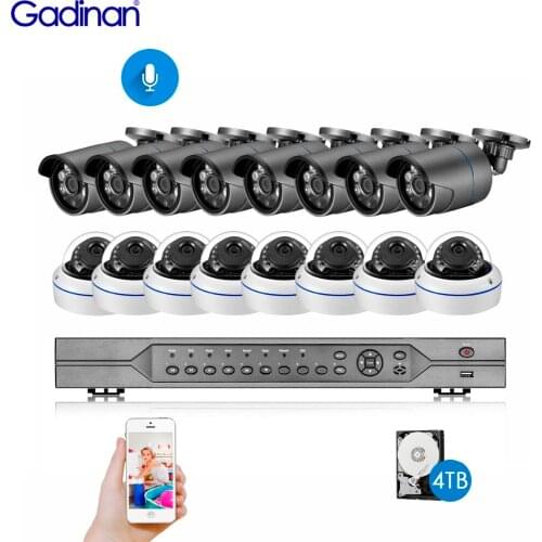 16CH 5MP POE NVR Kit CCTV Security System 5MP H.265 Outdoor IP66 Audio POEIP Camera Outdoor Surveillance Camera Kit 4K HDMI