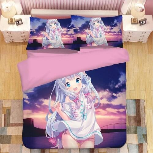 Izumi Sagiri 3D Anime Print Bedding Set Duvet Covers Pillowcases NEW Comforter Bedding Sets Bedclothes Bed Linen 03