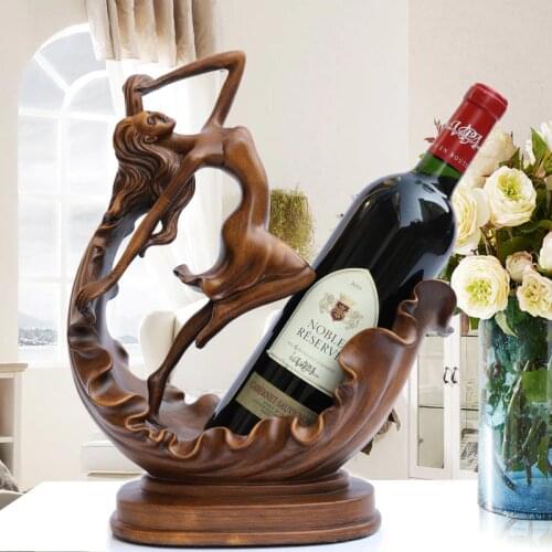 OUSSIRRO Creative Crafts Resin Red Wine Holder Frame Horse Deer Antlers Room Decoration Cattle Porcelain Animal Figurines