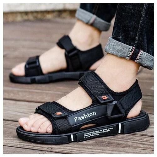 Summer New Mens Sandals Mens Trend Casual Black Youth Mens Sandals Driving Waterproof Beach Shoes Dual-use Mens Sandals