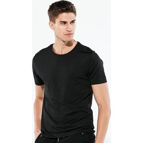 Mens Black Technology T-shirt Mens Short Sleeve Quick Drying Waterproof and Antifouling Sweatshirt