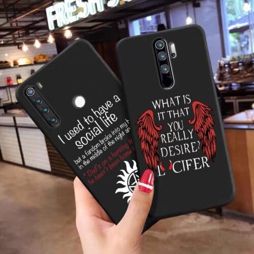 American TV Degenerate angel Lucifer black TPU soft Case for Redmi6 Redmi7 Redmi8A Redmi9 Redmi10X Redmi K20 Redmi K30pro Cover