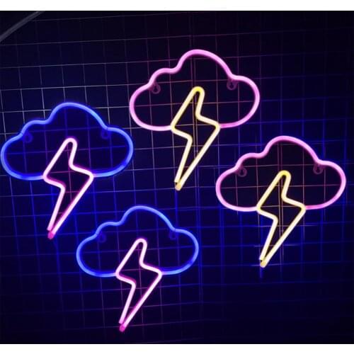 Neon Sign Battery/USB Clouds Light Wall Hanging Acrylic LED Light For Christmas Kids Room Party Holiday Gift Bedroom Store Decor